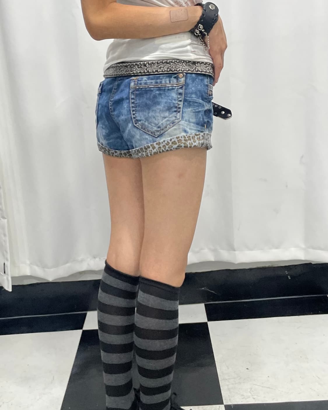 🎸레오파드 디테일 라이트블루 데님 숏츠🎸 상품이미지3
