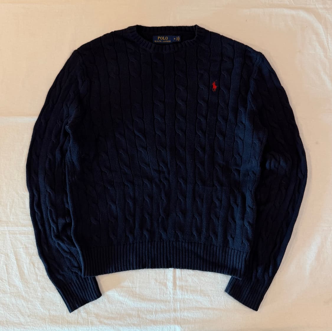 폴로 랄프로렌 꽈배기 케이블 니트 네이비 상품이미지1