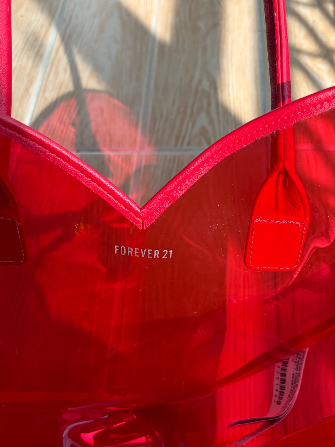 포에버21 하트 PVC 비치백 숄더백  상품이미지4