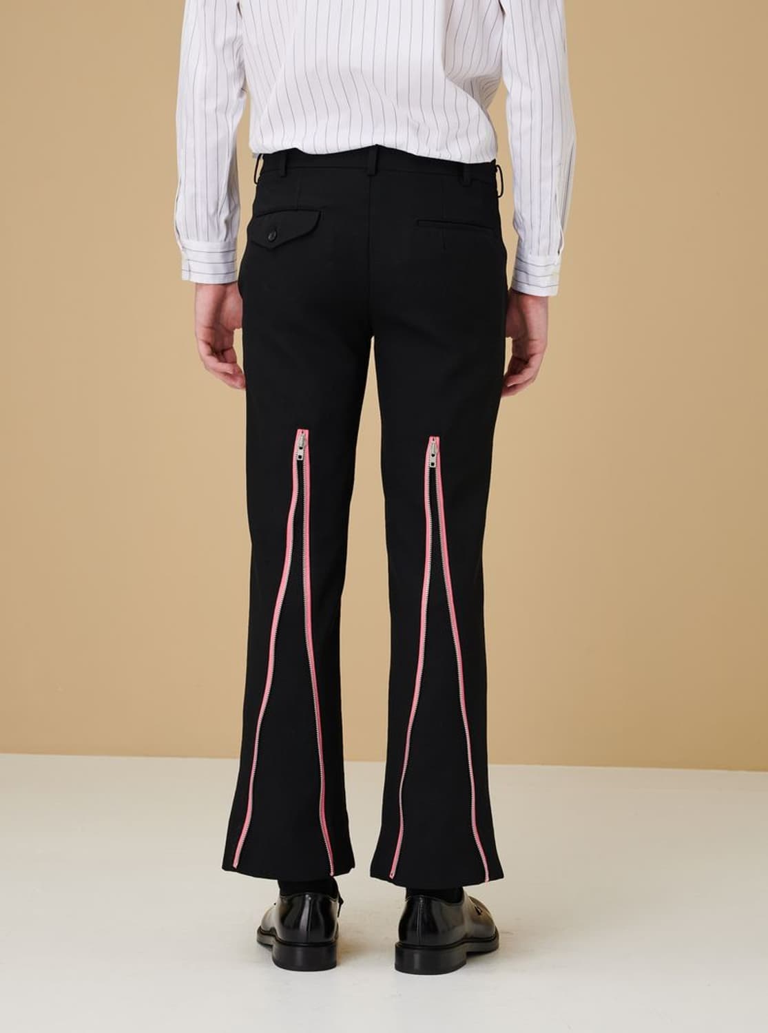 꼼데가르송 옴므플러스 핑크지퍼 디테일 시가렛팬츠 M 상품이미지2