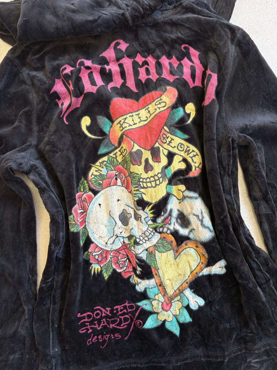 에드하디 벨벳 후드집업 상품이미지3