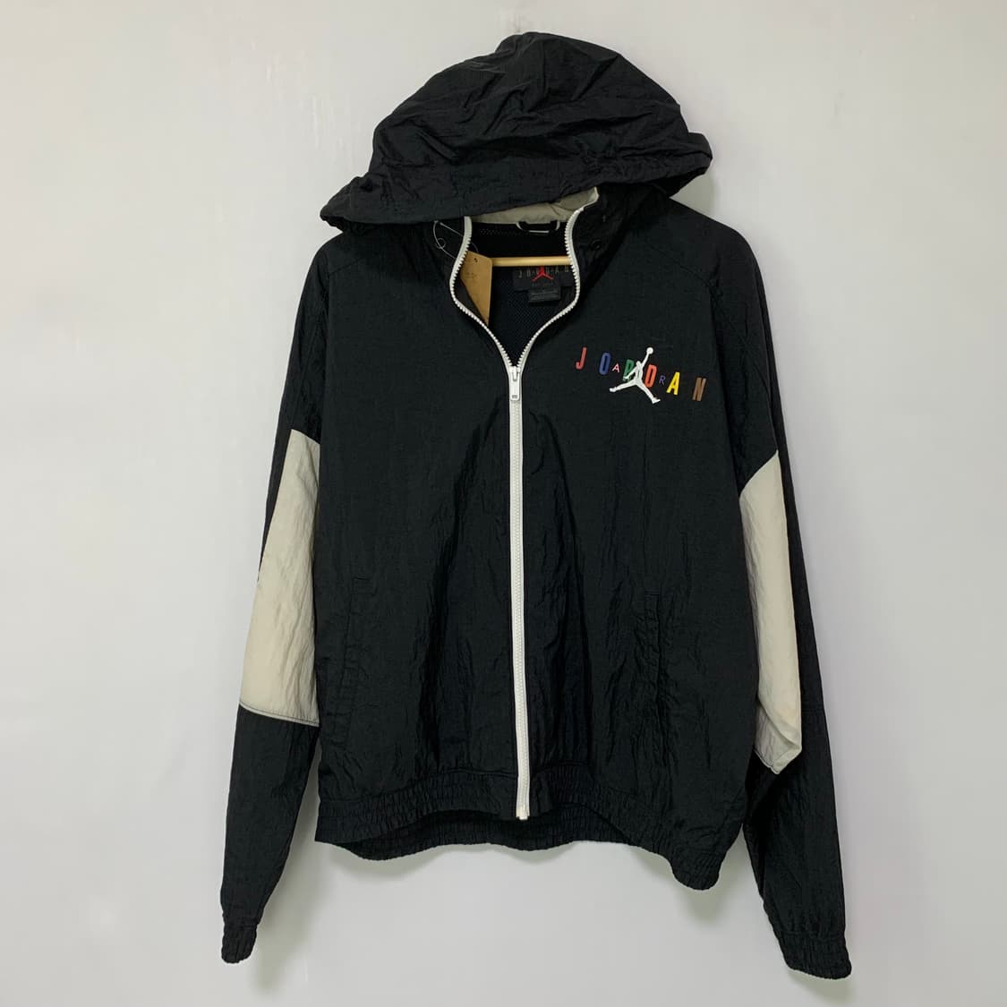 조던 빈티지 블랙 후드 바람막이 집업 범고래오레오 XL 남녀공용 오버핏 상품이미지9