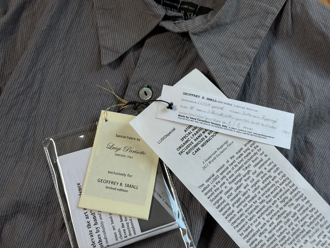 Geoffrey B. Small 실크 코튼 핸드다이 셔츠 LUS03 상품이미지2