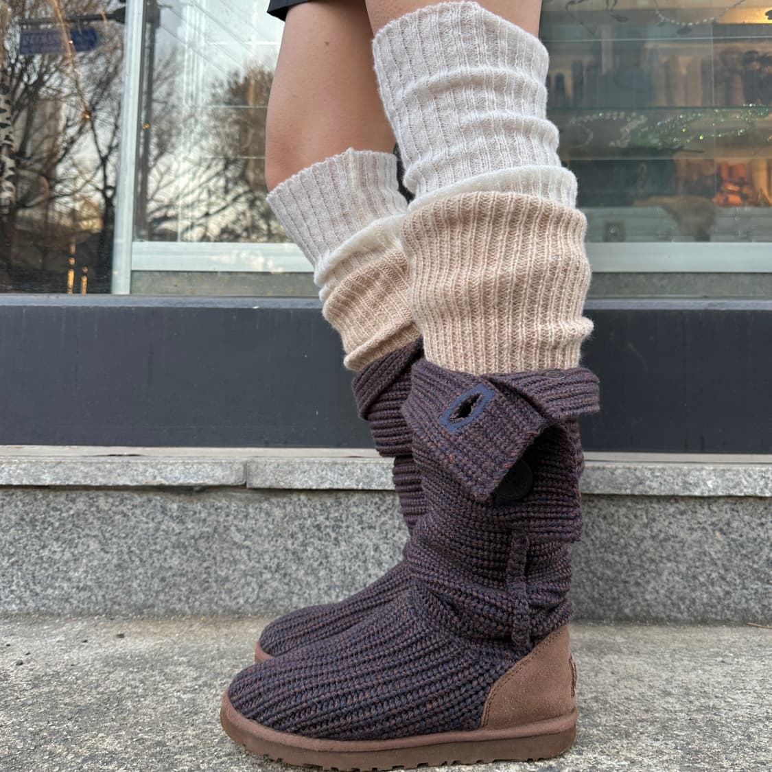 00s 딥 브라운 니트 어그 카디 부츠 상품이미지5