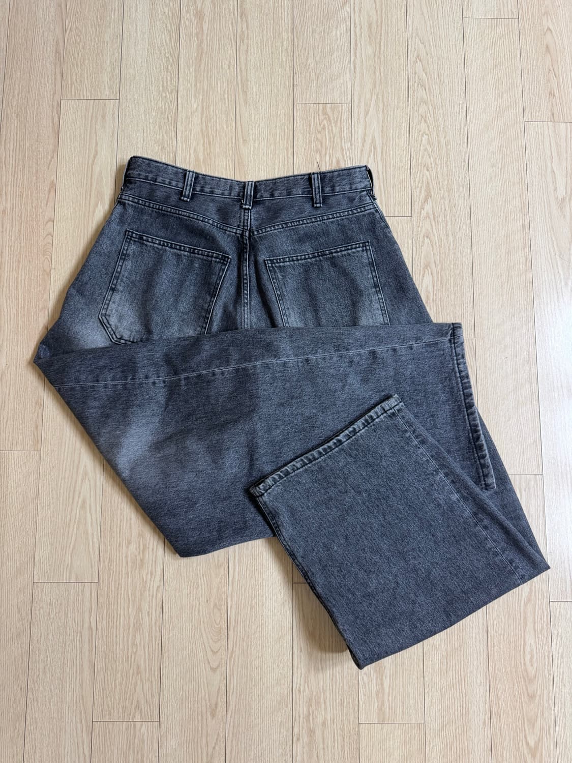 해칭룸 와커진 (와이드 커브진) 워시드 블랙 3사이즈 상품이미지4