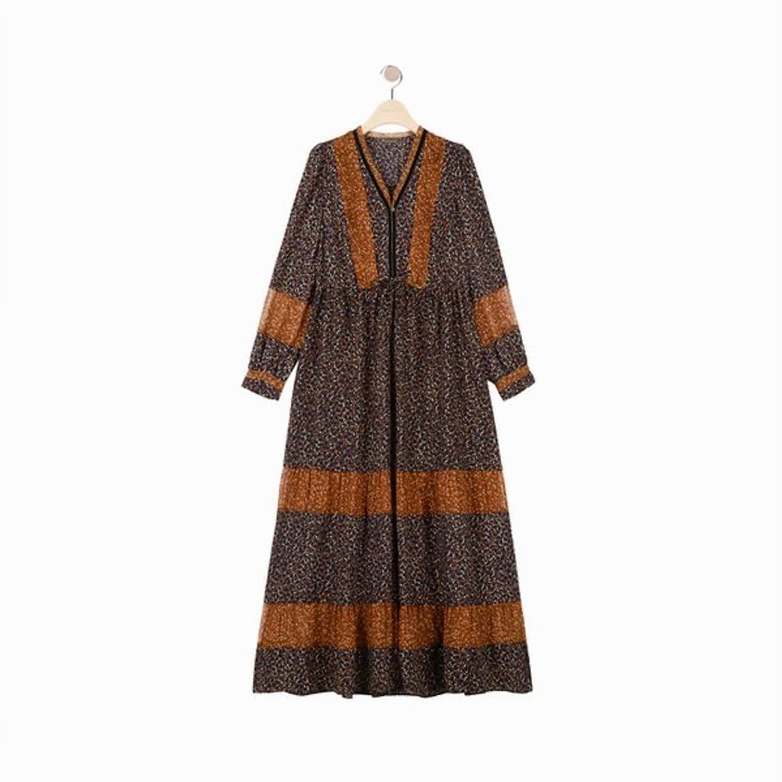 써스데이아일랜드 패턴 믹스 맥시 원피스 상품이미지2