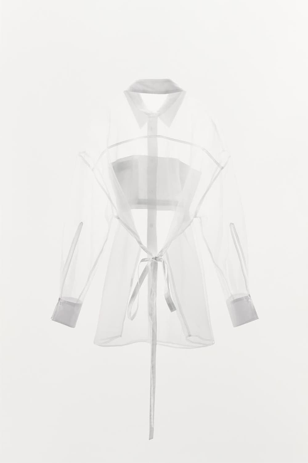 자라 오버사이즈 포플린 오간자 셔츠  상품이미지4