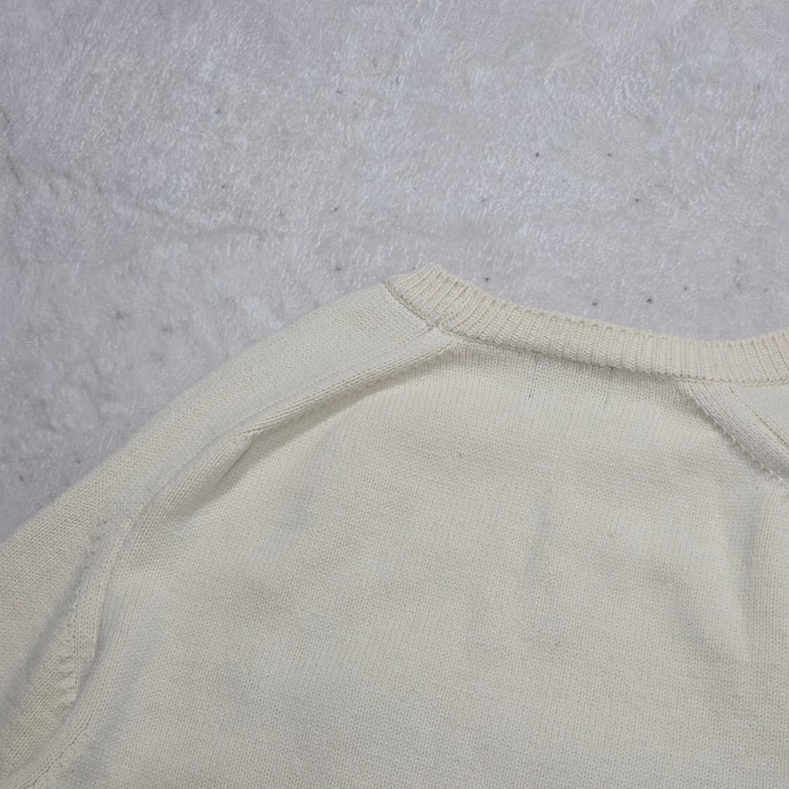 빈티지 아이보리 레터링 라운드 니트 상품이미지5