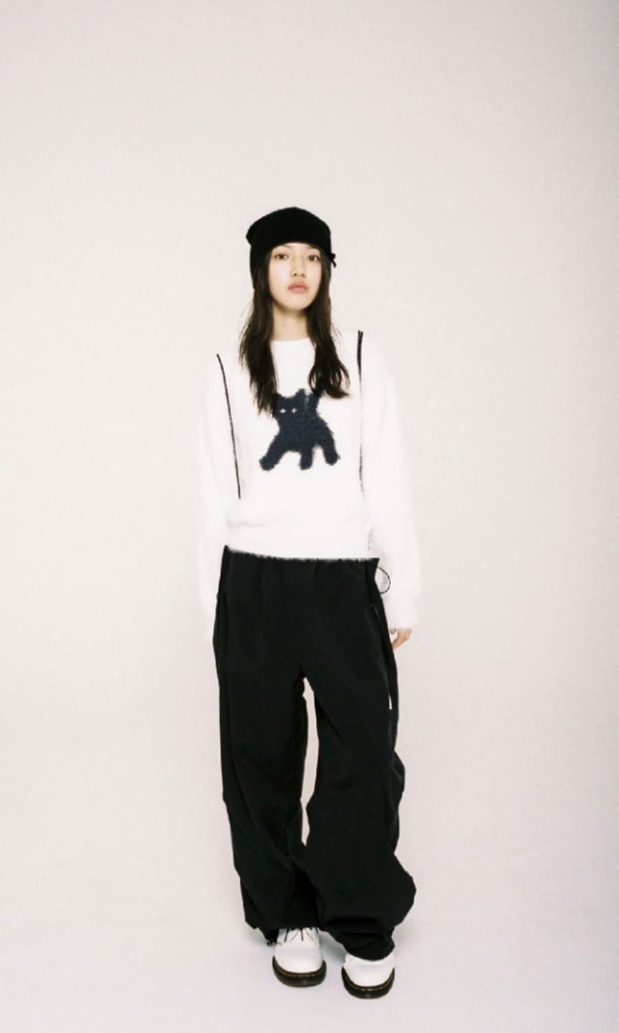 aeae Flashed Cats Angora Knit BLACK 상품이미지3