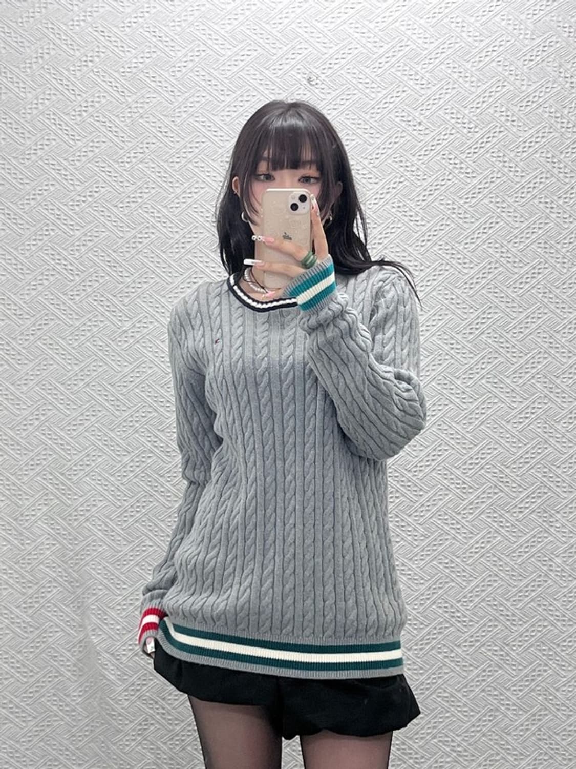 타미힐피거 빈티지 레트로 캐주얼 배색 꽈배기 니트 95 C11345 상품이미지2