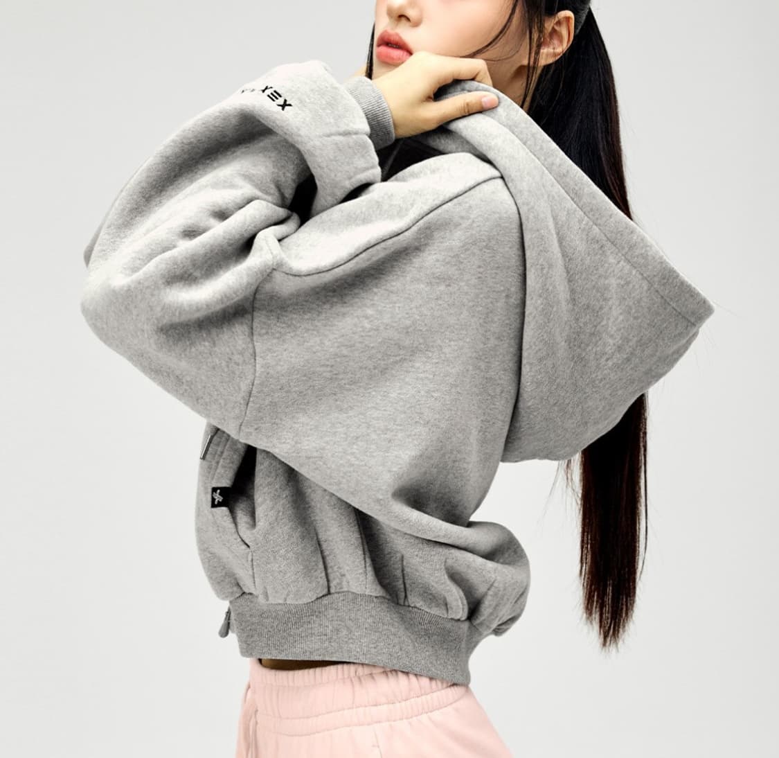 젝시믹스 내핑 후드 집업 - 멜란지 그레이 상품이미지1