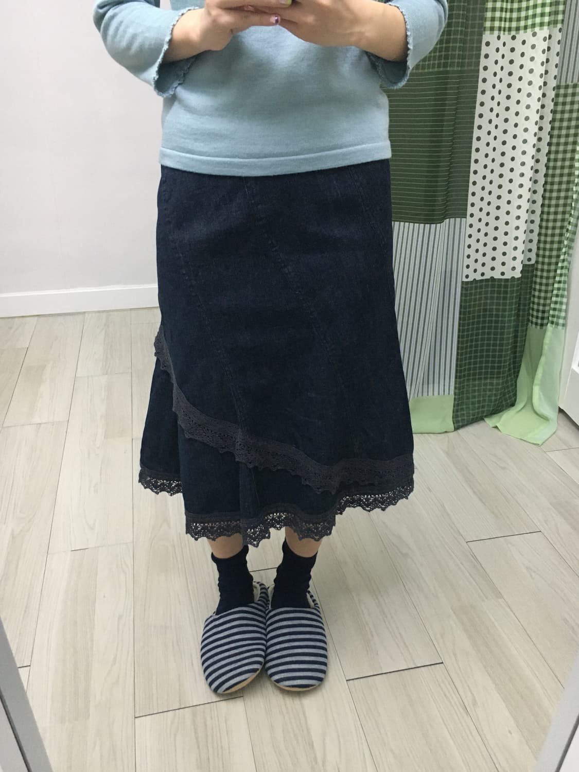 크로쉐 포인트 데님 스커트 상품이미지9