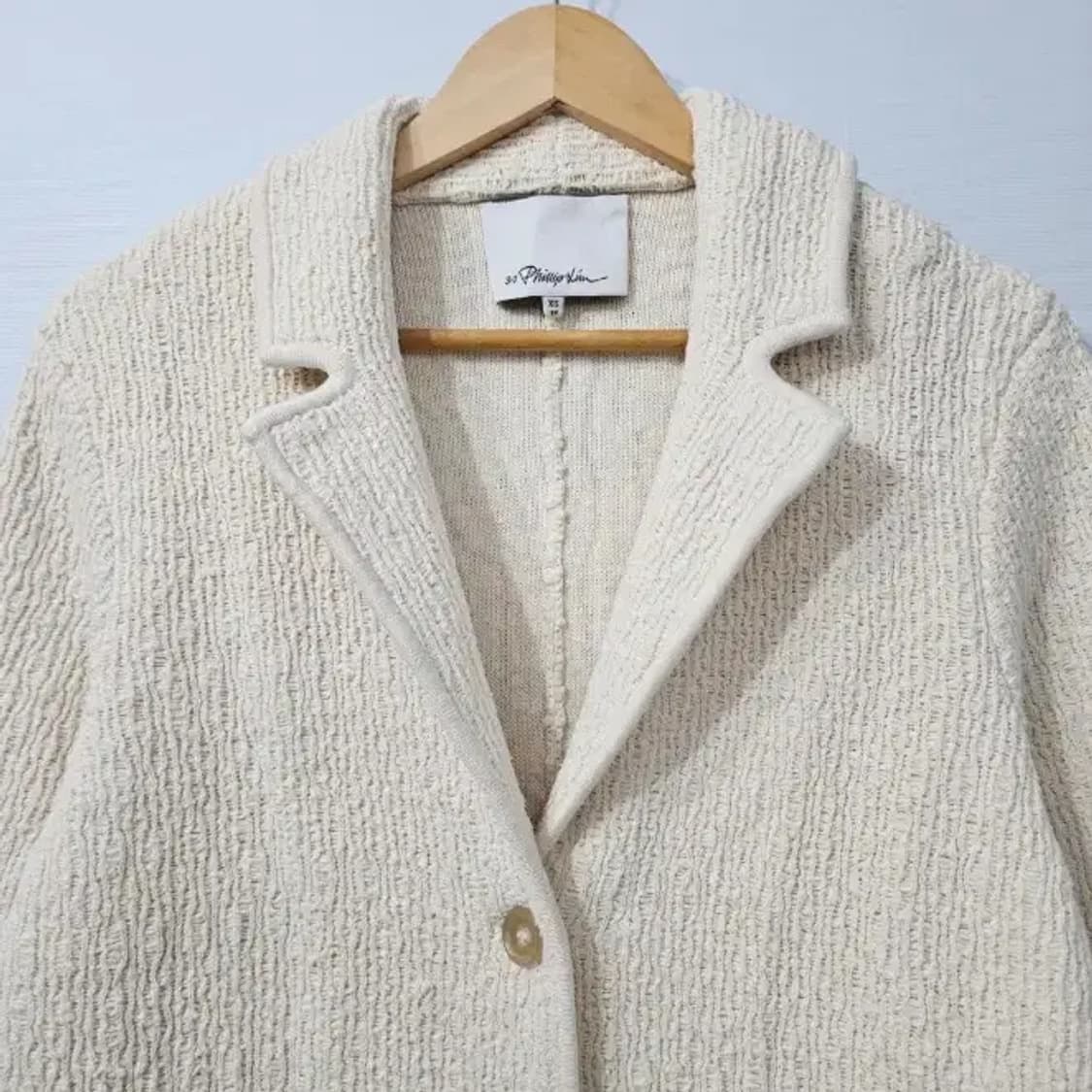 (새상품급) 3.1 필립림 실크 아이보리 롱코트 ~55 상품이미지5