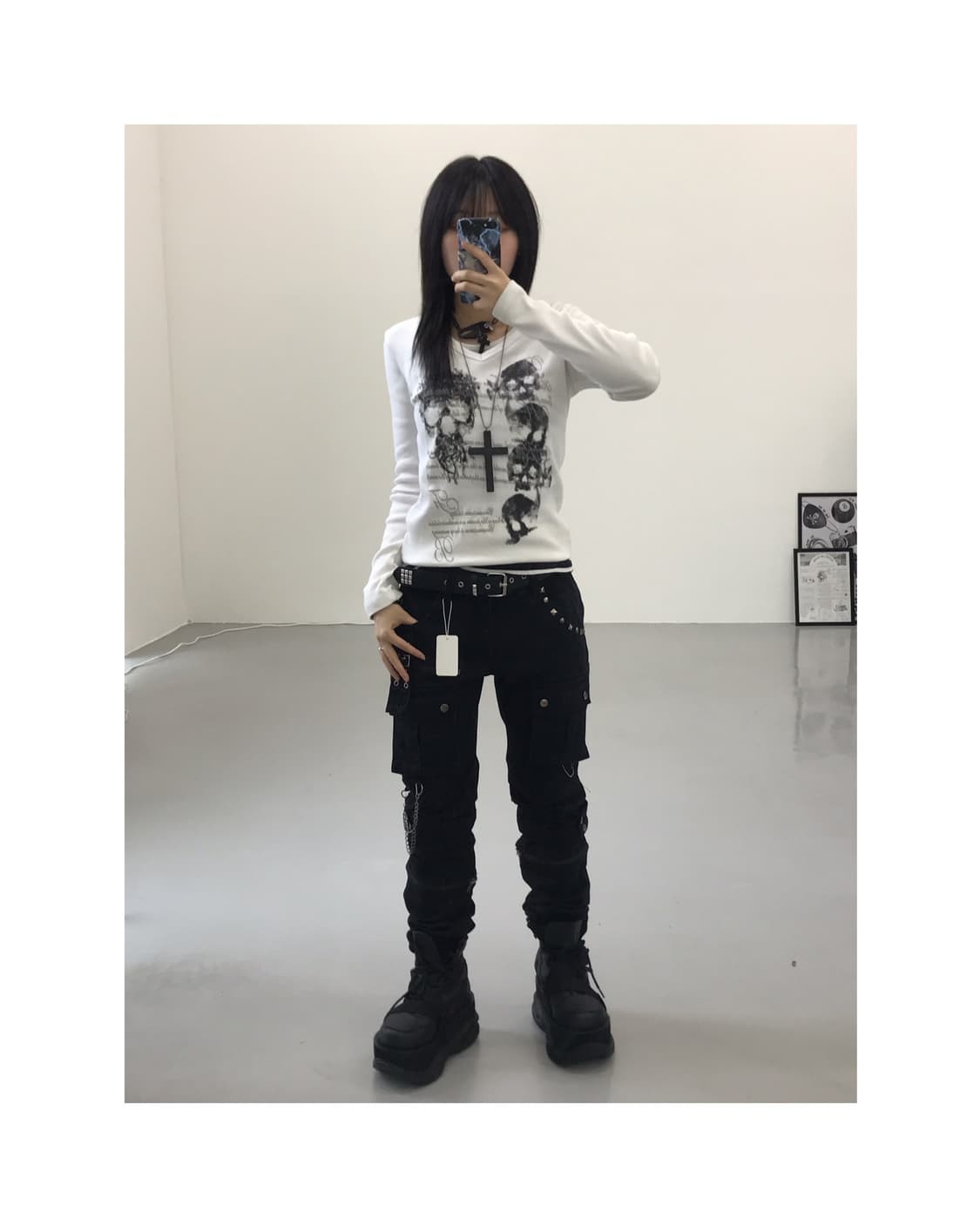 Jpn Skull Graphic Long Sleeve T-Shirts 상품이미지1