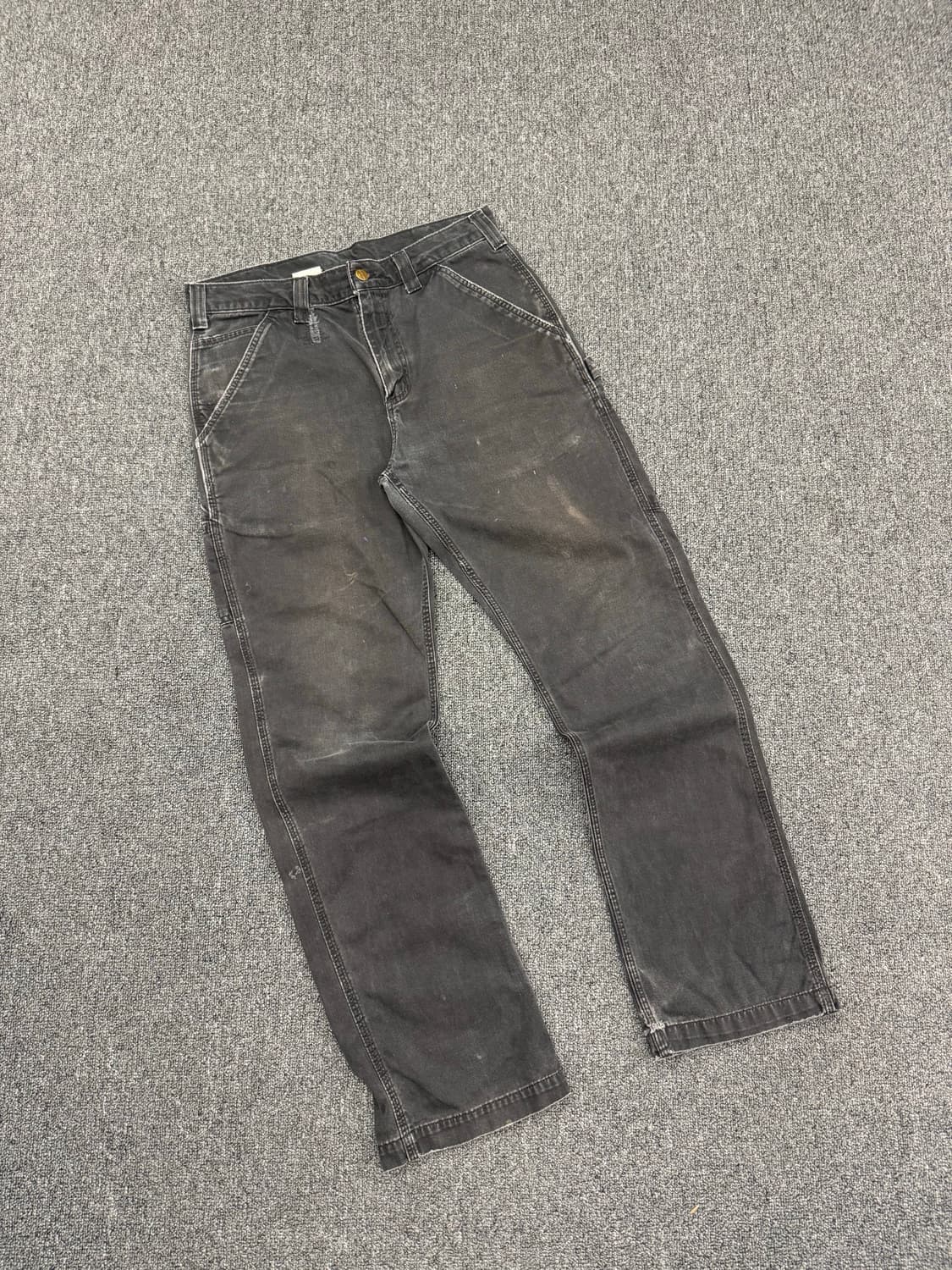 칼하트 빈티지 싱글니 블랙 워크팬츠 상품이미지1