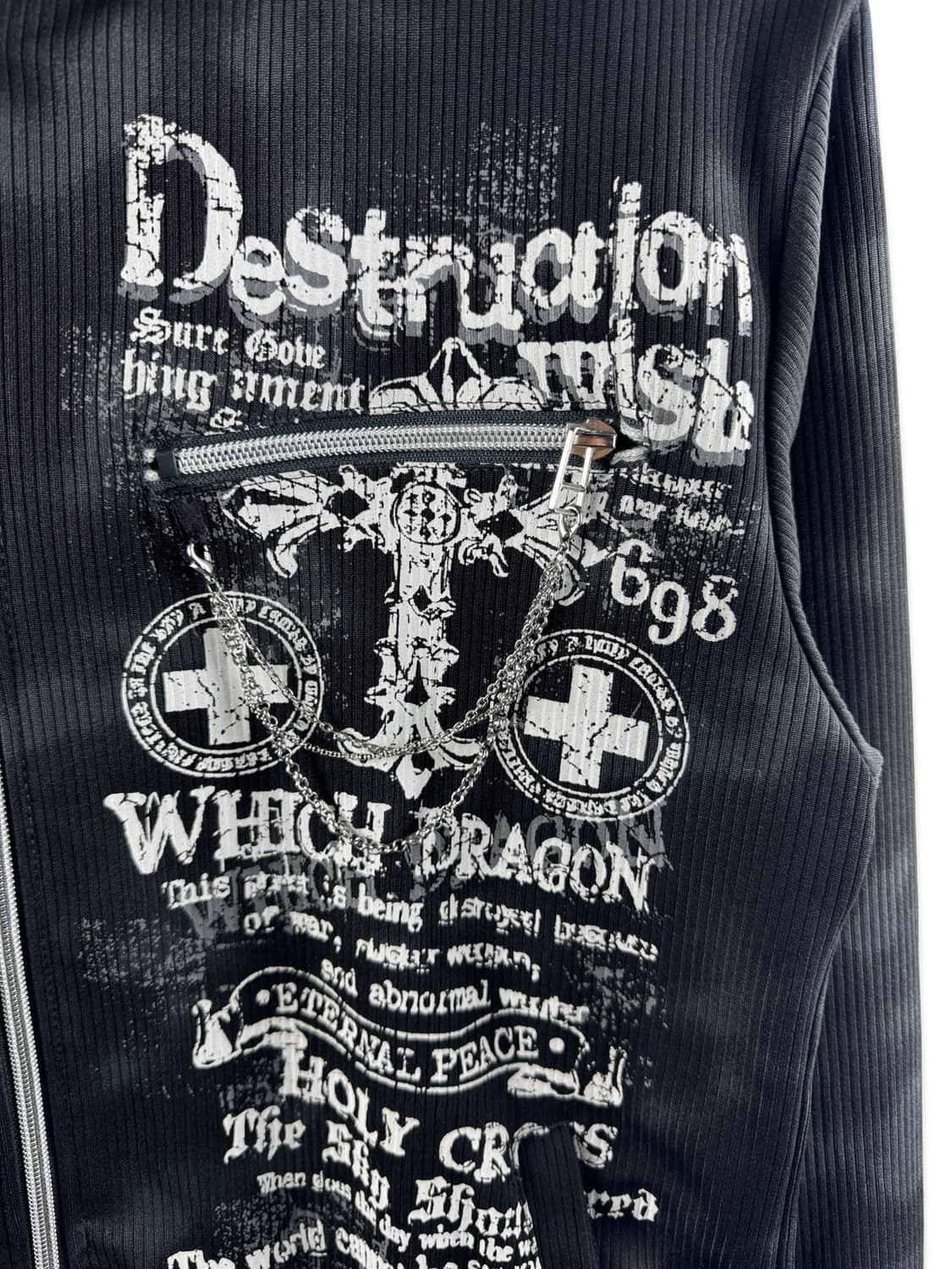 JPN 펑크 프린팅 스모크 후드집업2153 상품이미지5