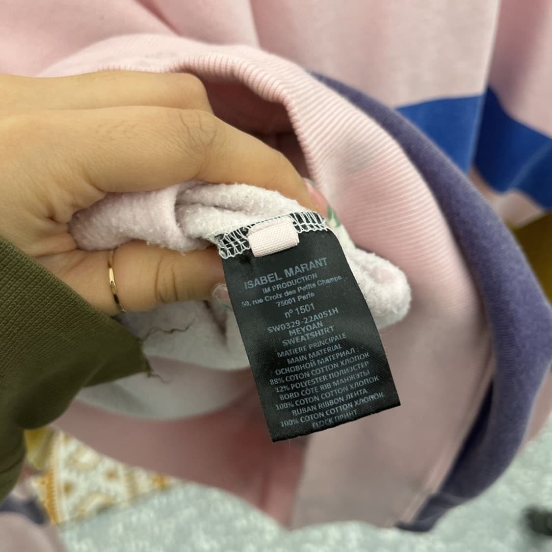 이자벨마랑 희귀 올드스쿨 레트로 펑크 컬러블럭 맨투맨 XL C11185 상품이미지5