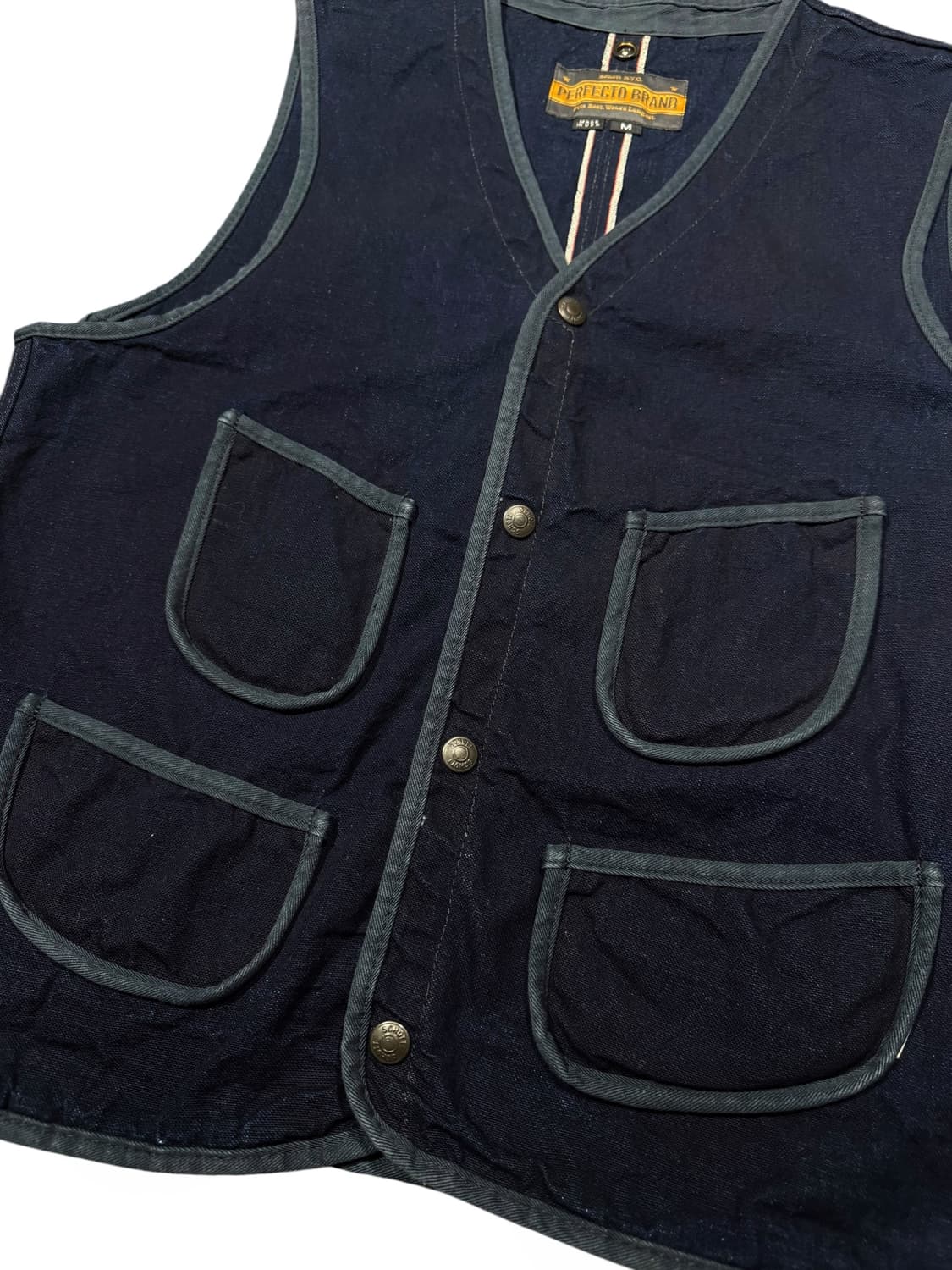 Schott 쇼트 퍼펙토 브랜드 콘 데님 베스트 상품이미지2