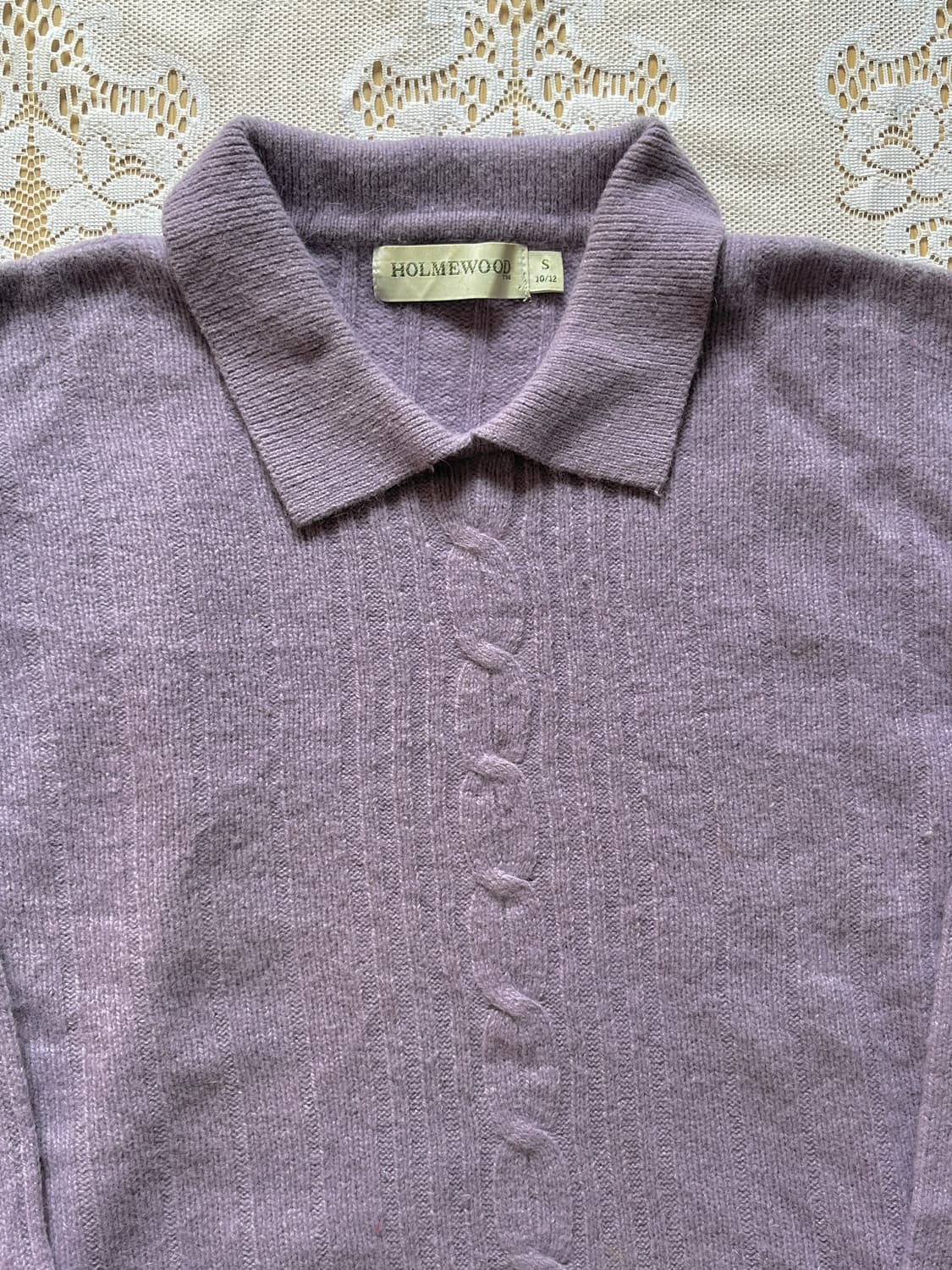 Lavender Cable Collar Knit 상품이미지5