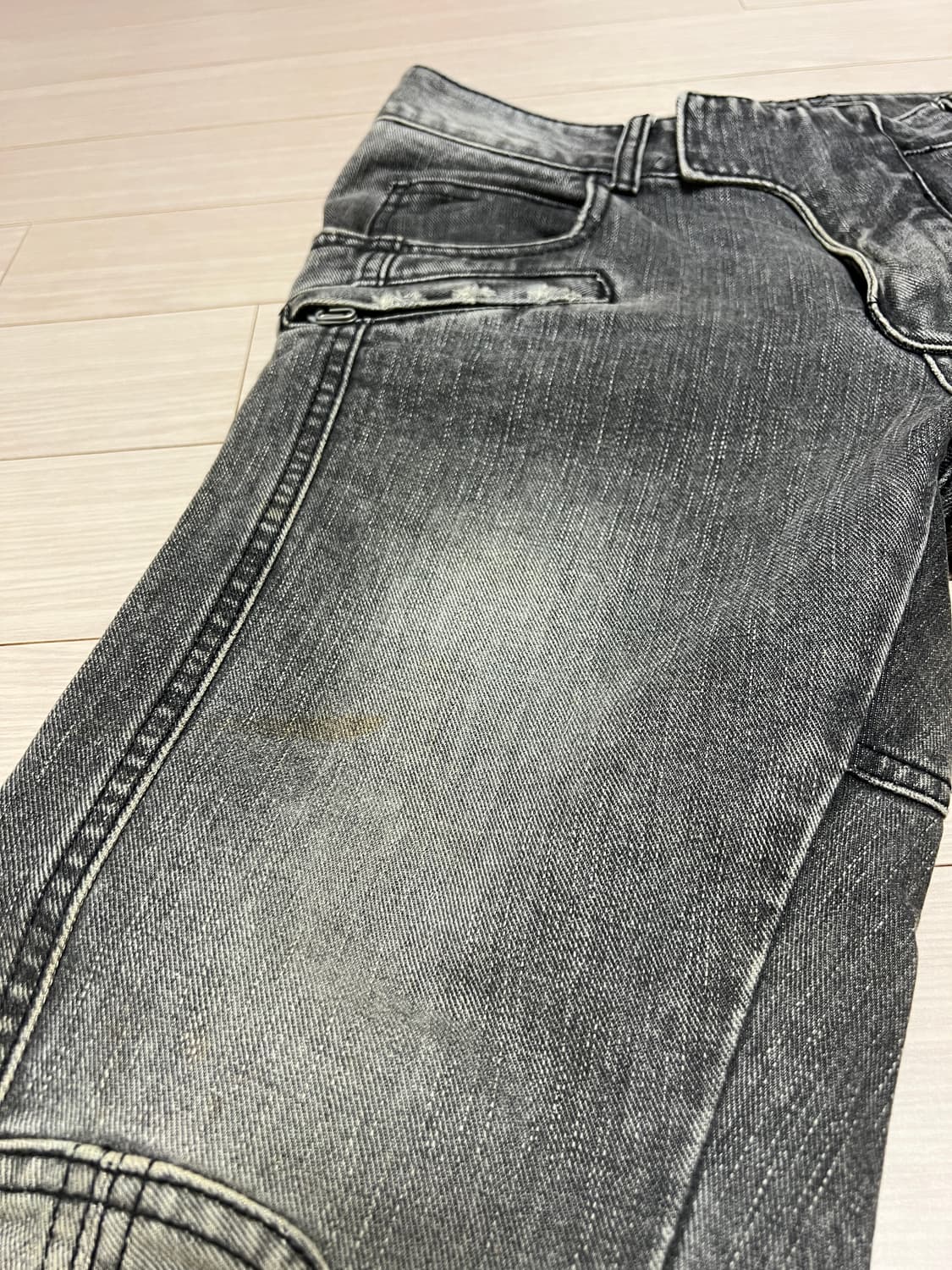 그레이 워싱 바이커 스타일 데님 팬츠 / 30사이즈 정도 상품이미지6