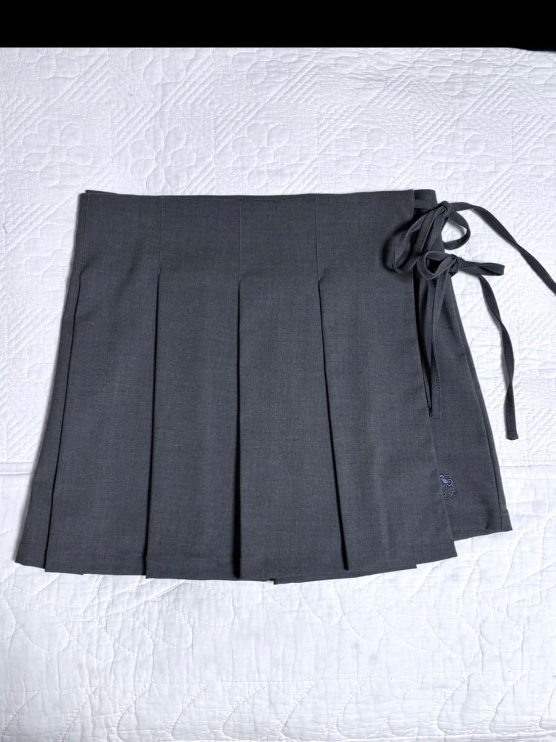 [오디너리 홀리데이X헬로키티] 플리츠 랩 스커트 그레이 S 상품이미지5