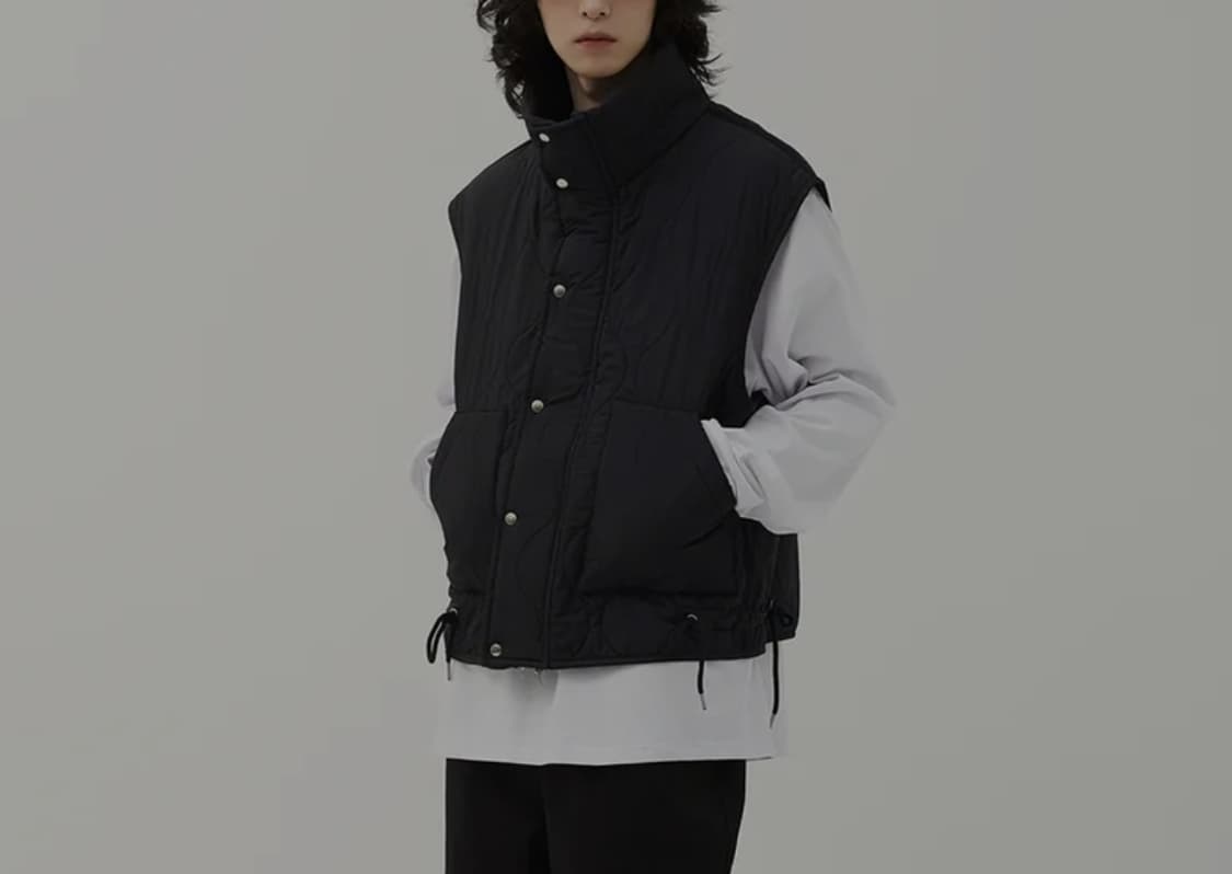 밈더워드로브 드로우스트링 패딩 베스트 Free _ 공용 상품이미지2