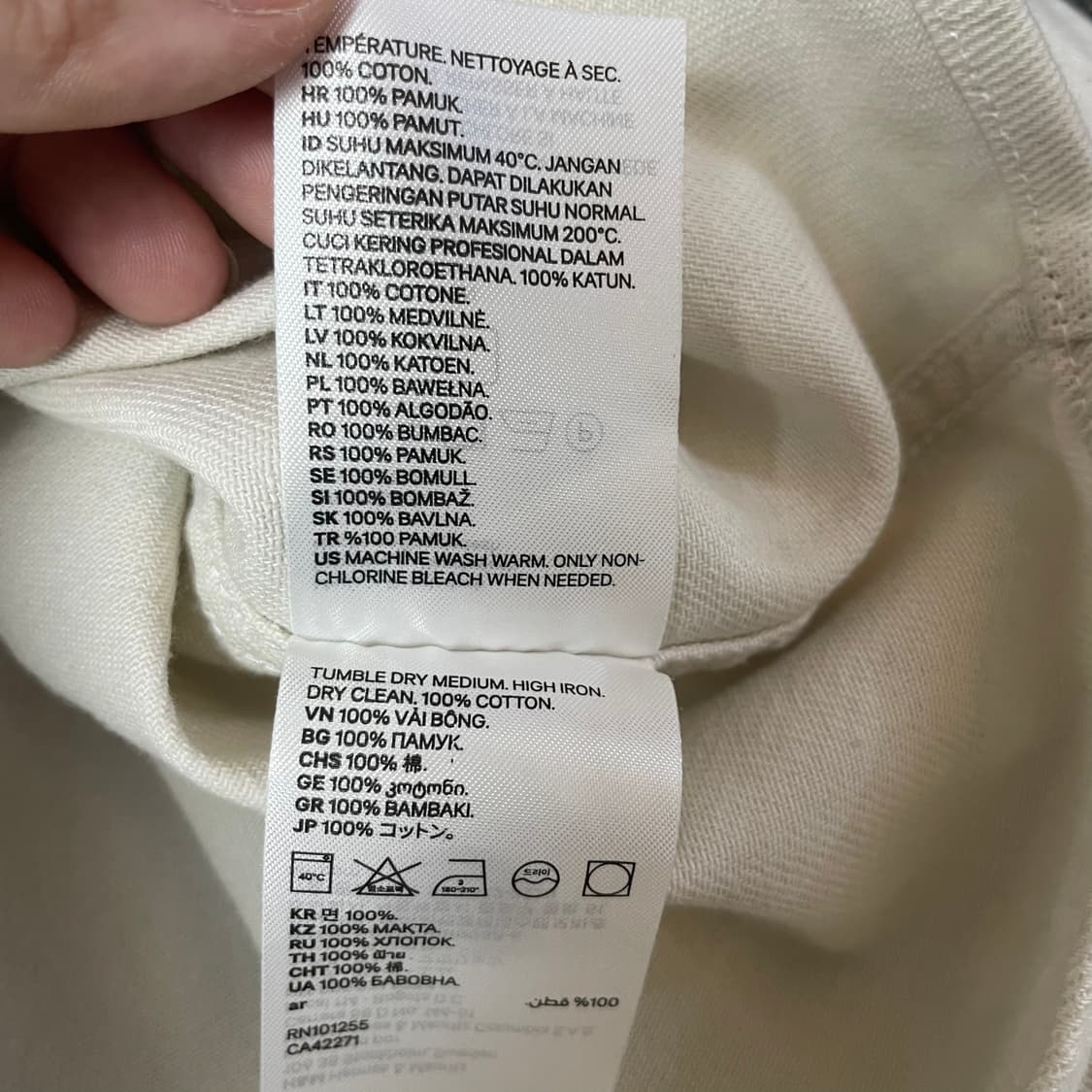 H&M 아이보리 코튼 투포켓 셔츠 자켓 XL 상품이미지6