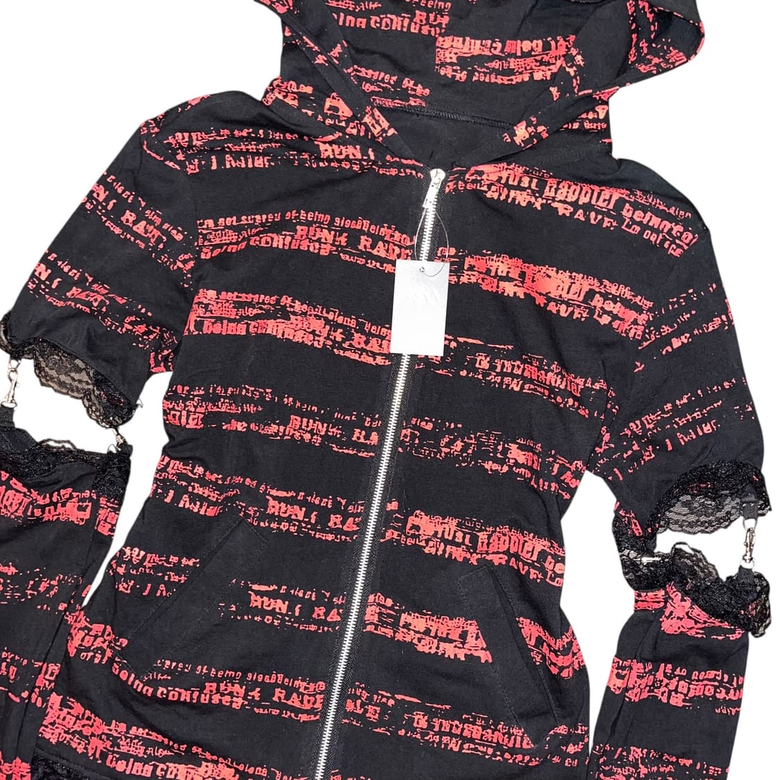 우사기 레이스 프린팅 후드집업 펑크y2k갸루 상품이미지2