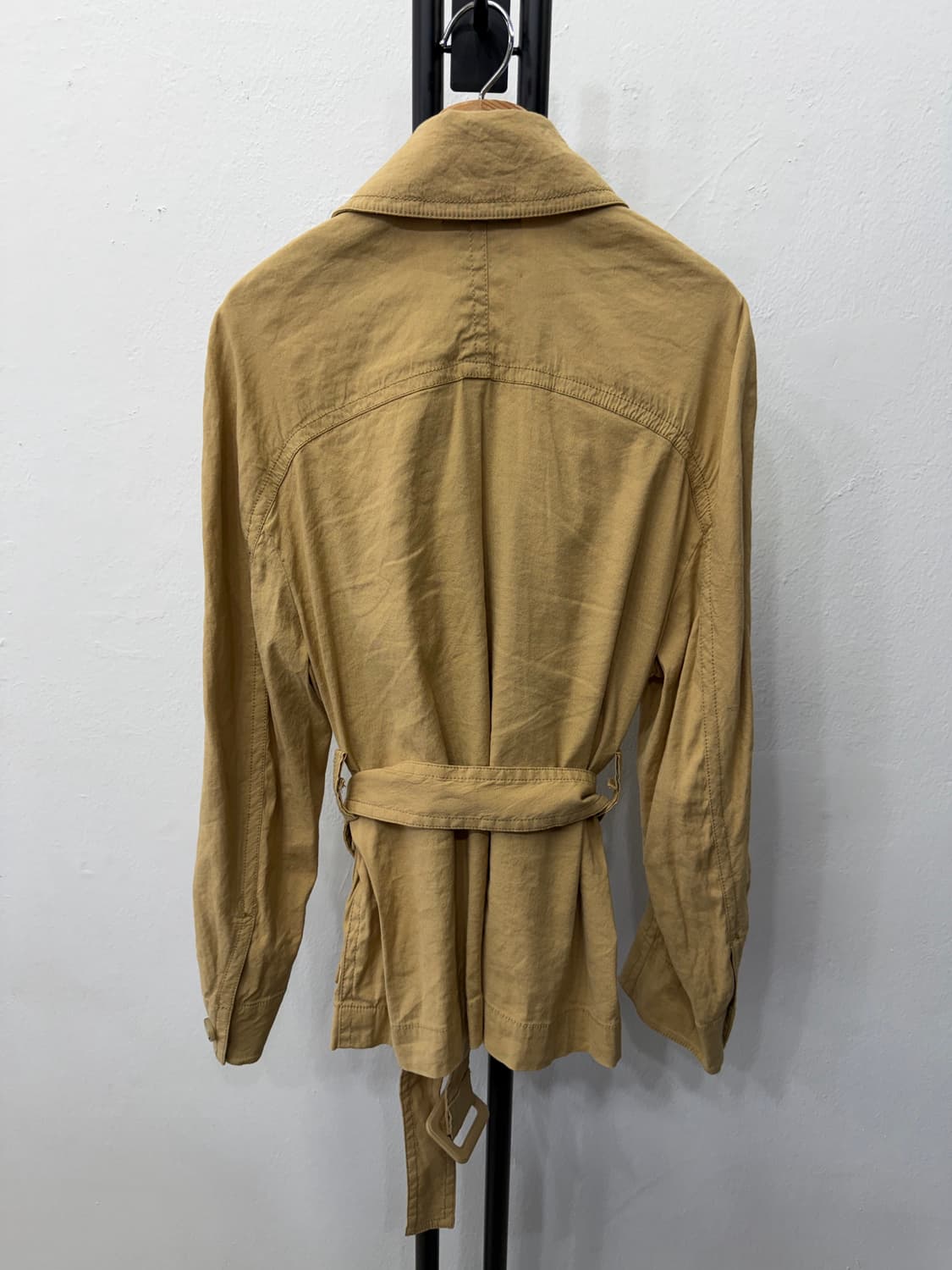 정품) VINCE 빈스 카키색 벨트 자켓 S  상품이미지6