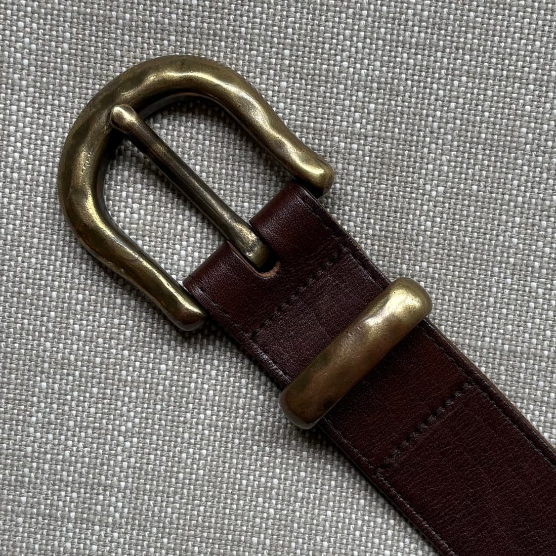 (31) 90s Italy MARCO 브라운레더 솔리드 브라스 버클 벨트 상품이미지5