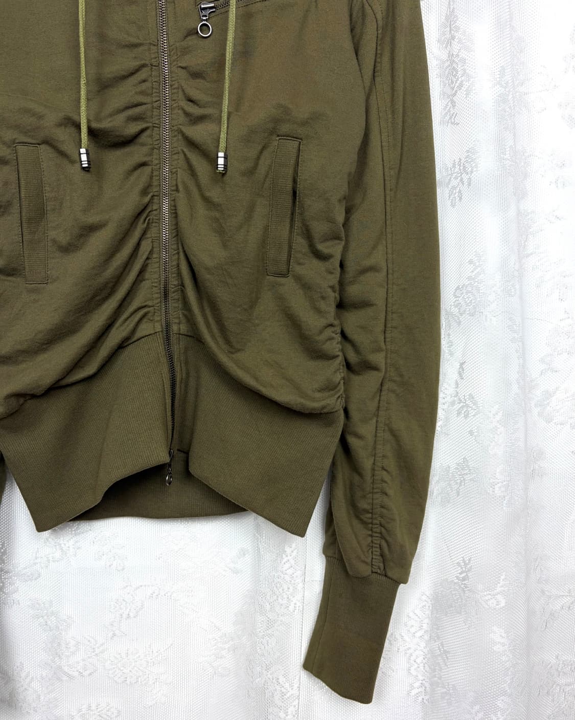 PUMPKIN Shirring High-neck Hooded Zip-Up 상품이미지3