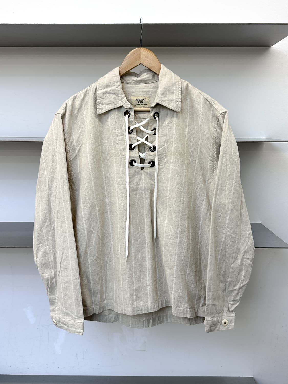 아비렉스 아일렛 스트라이프 풀오버 셔츠 상품이미지1