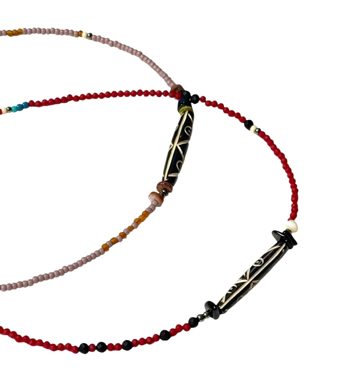 [rrrocnoc] orbit of wind 2col 우각 비즈목걸이 상품이미지1