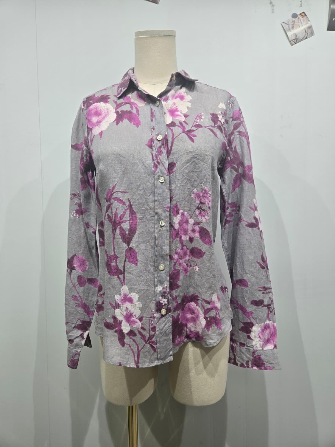 에트로 플라워 패턴 롱 슬리브 셔츠 그레이 상품이미지1