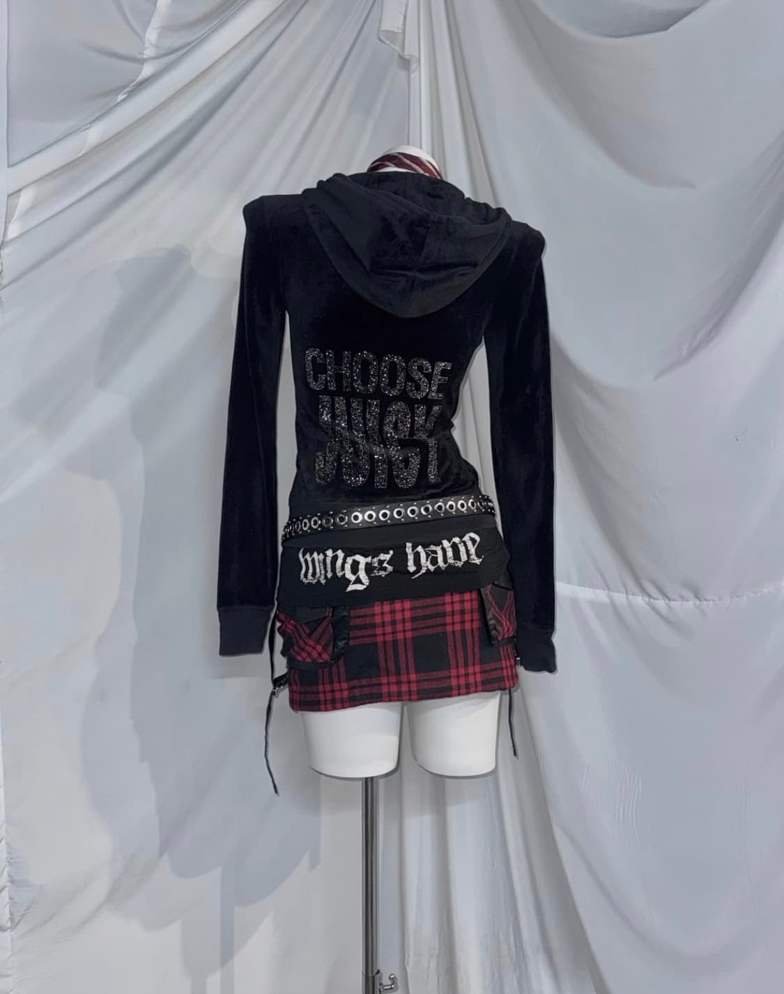 스윙잉서울쿨키즈 나나깔 고스트오브할렘 쥬시꾸뛰르 딱붙 펑크 코디세트 상품이미지3