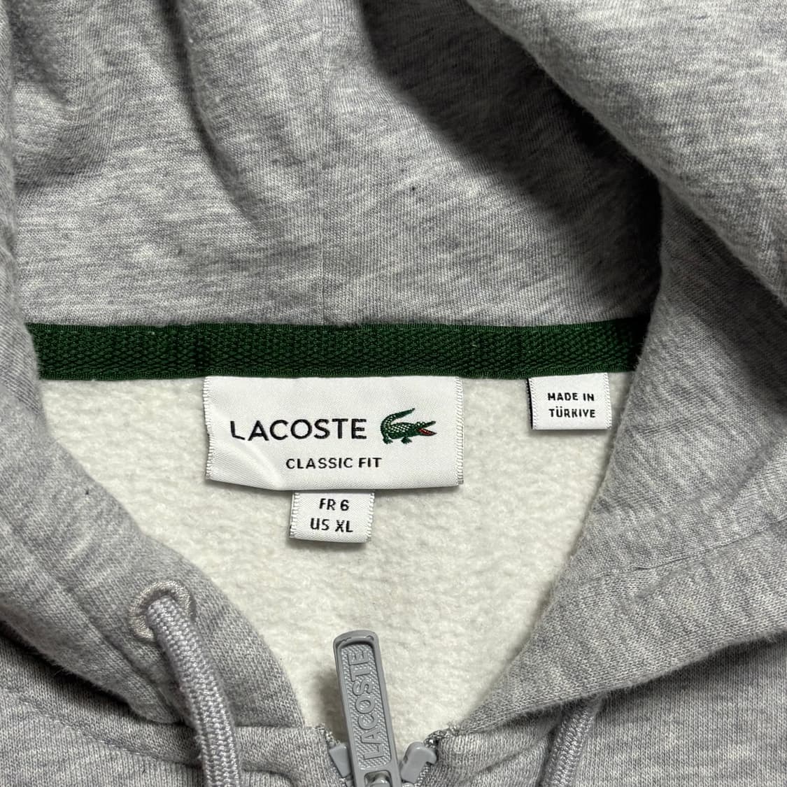 XL 라코스테 그레이 후드 집업 상품이미지4