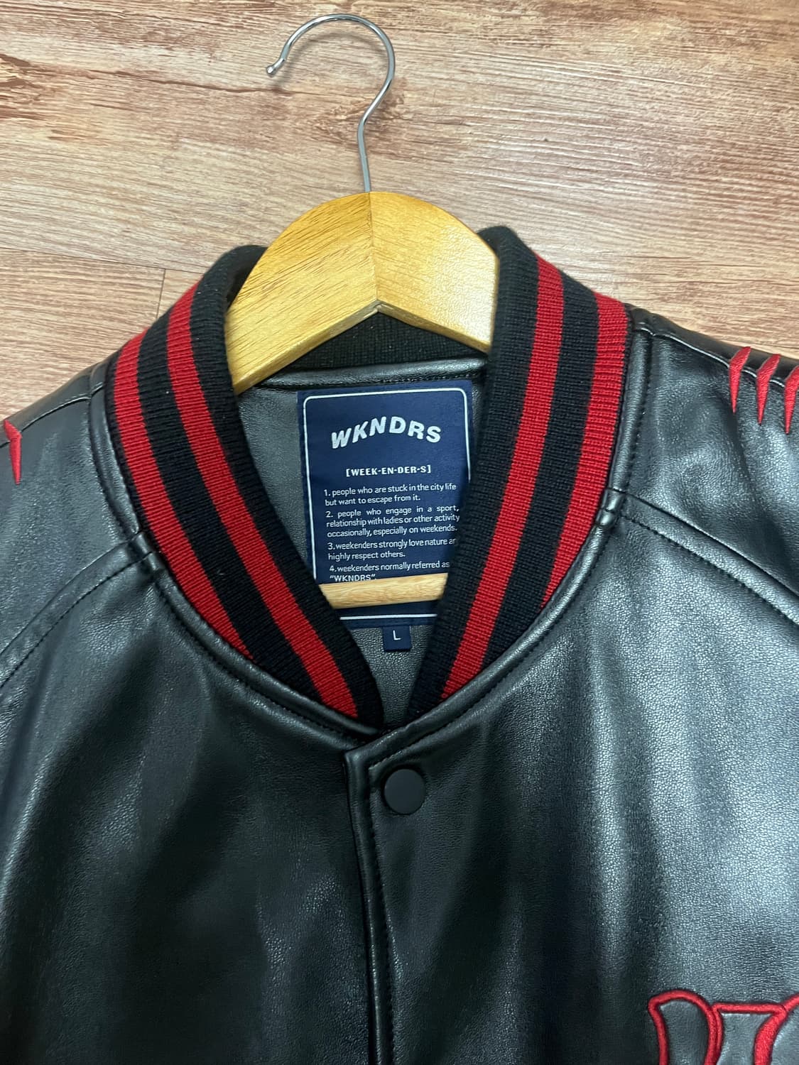 인조레더 바시티 자켓 상품이미지2