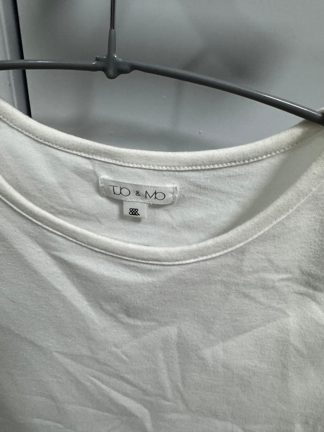 뚜오미오 크롭 반팔티 화이트 상품이미지2