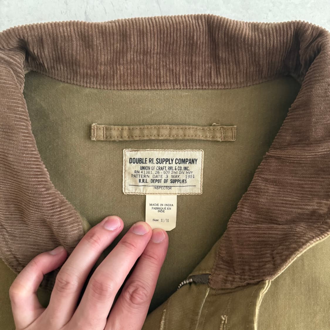 RRL 코듀로이 칼라 코튼 덱 자켓 - Size XL 상품이미지2