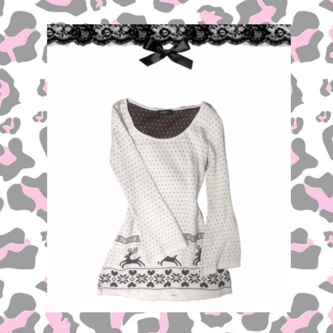 Japanese Vtg 라떼갸루 니트 원피스 상품이미지1