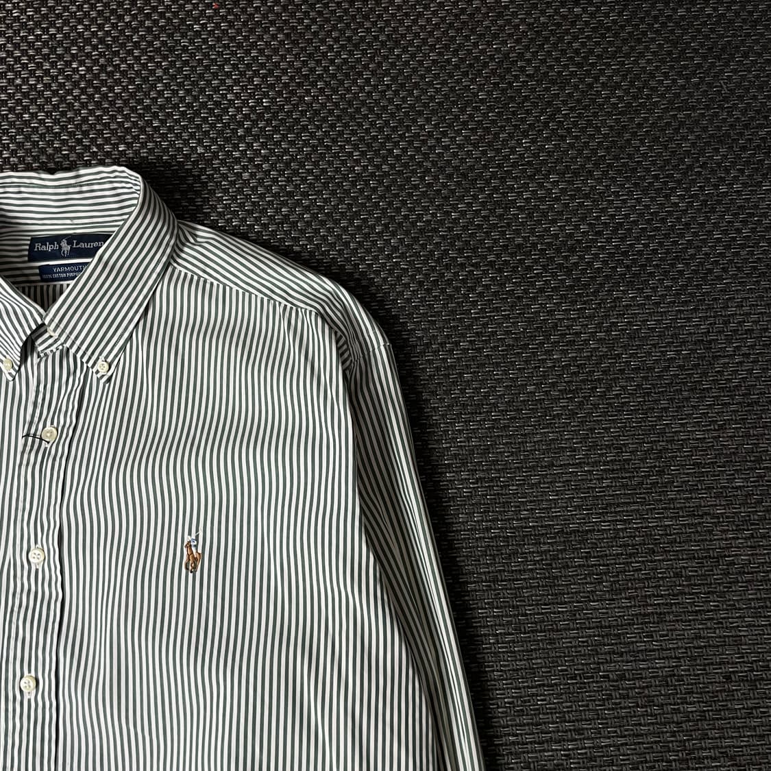 폴로랄프로렌 야머스 그린 스트라이프 긴팔 셔츠 43-86 상품이미지3