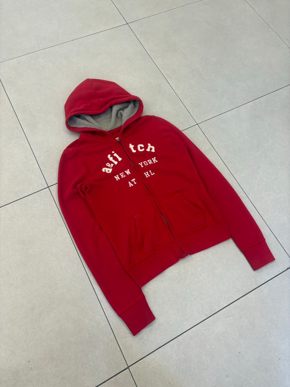 아베크롬비 new york 후드집업 레드 상품이미지2