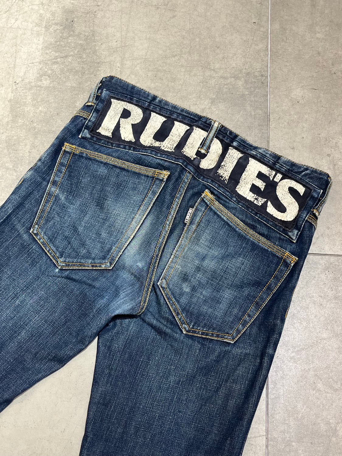 일본 빈티지 RUDIE’S 레터링 프린팅 와이드 데님 팬츠 상품이미지4