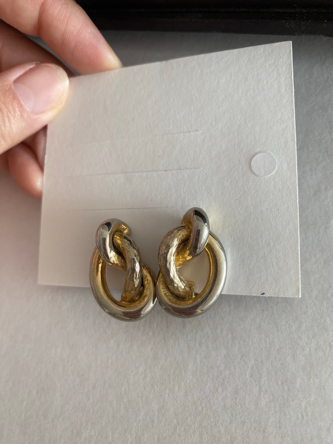 빈티지 투톤 체인 클립 귀걸이 상품이미지4