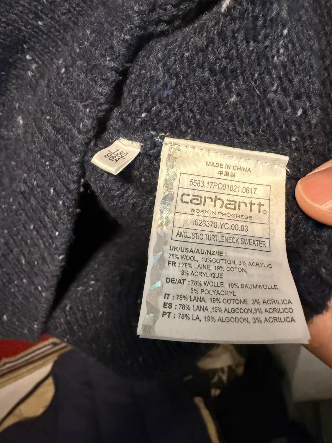17FW Carhartt WIP Anglistic TurtleNeck L 상품이미지5