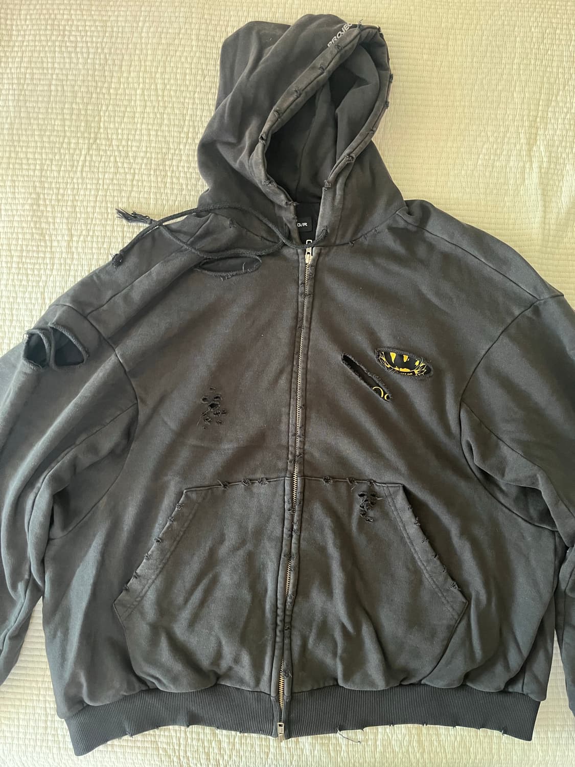 Project gr 프로젝트 G/R 디스트레스 레이어 집 후드 페이디드 상품이미지2