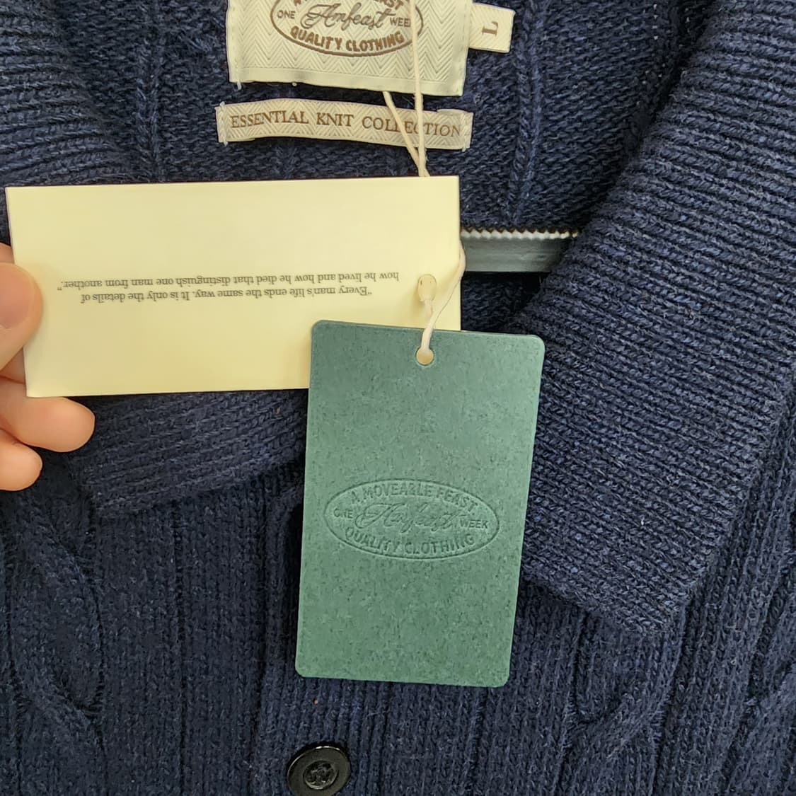 암피스트 네이비 케이블 가디건 상품이미지5