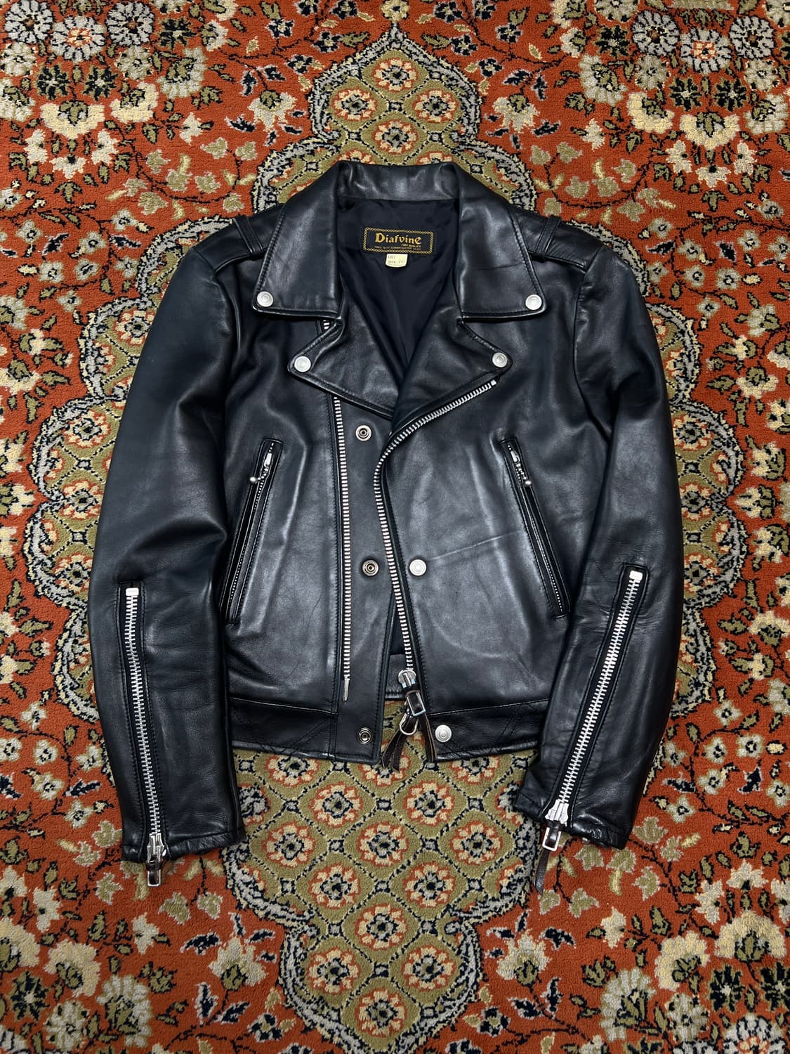 [36] 디아프바인 램스킨 죠니 더블 라이더자켓 블랙 상품이미지3