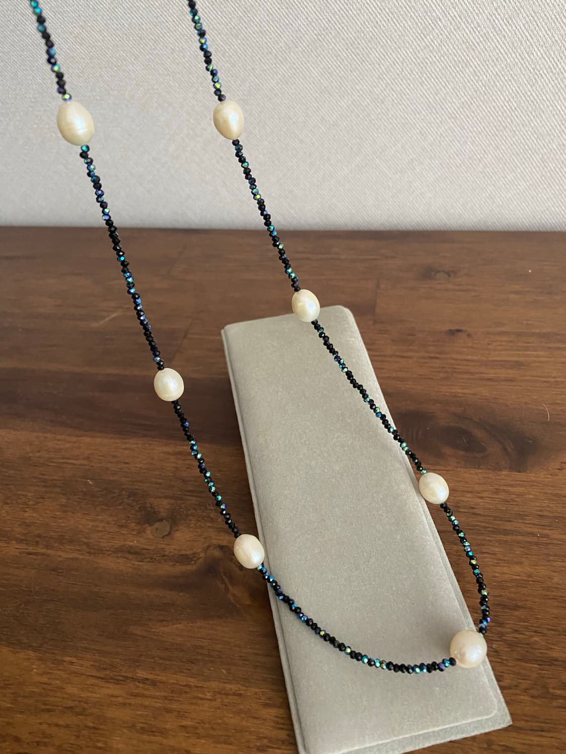 천연 담수진주+원석 비드 롱목걸이 해 상품이미지3