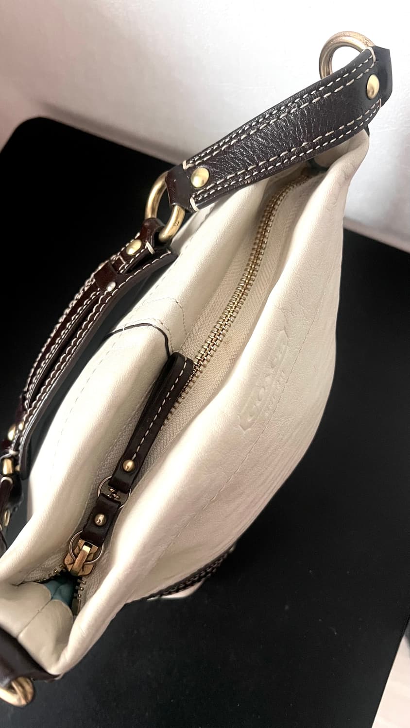 90s coach carly carmel 코치 카멜 브라운 레더 숄더백 상품이미지9